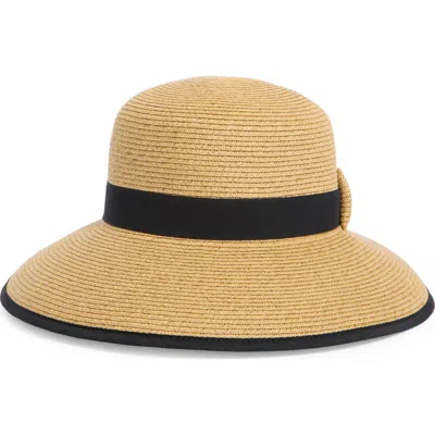 Nine West Bow Back Framer Hat In Heather Tan