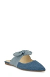 Nine West Bowin Pointed Toe Flat In Blue