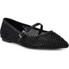 Nine West Bren Rhinestone Mary Jane Mesh Flat In Black 001
