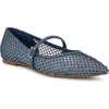 Nine West Bray Pointed Toe Flat In Medium Blue 420