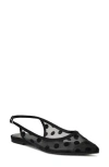 Nine West Brin Mesh Slingback Flat In Black