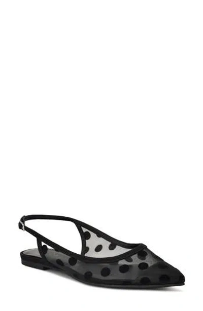 Nine West Brin Mesh Slingback Flat In Black