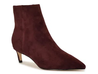 Nine West Brite Bootie In Burgundy