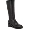 Nine West Womens Barile Tall Block Heel Boots Regular Wide Calf In Black