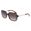 Nine West Brown Gradient Square Ladies Sunglasses Nw654s 236 57