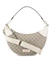 Nine West Byron Medium Hobo Bag In Beige Logo Milk