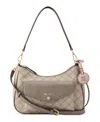 Nine West Caireann Medium Shoulder Bag In Beige Logo Flint