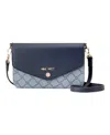 Nine West Caireann Phone Crossbody Wallet In Chambray Logo Navy