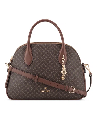 Nine West Calianna Dome Medium Satchel Handbag In Brown
