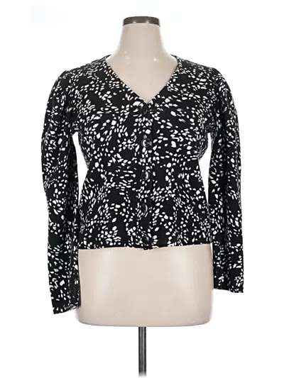 Pre-owned Nine West Cardigan Sweater In Black