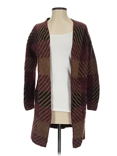 Pre-owned Nine West Cardigan Sweater In Burgundy