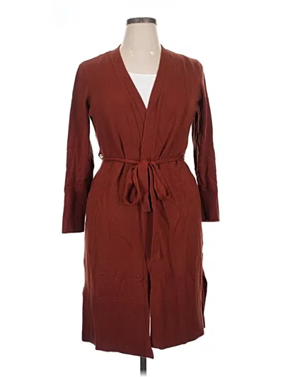 Pre-owned Nine West Cardigan Sweater In Burgundy