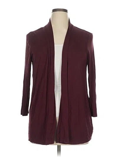Pre-owned Nine West Cardigan Sweater In Burgundy