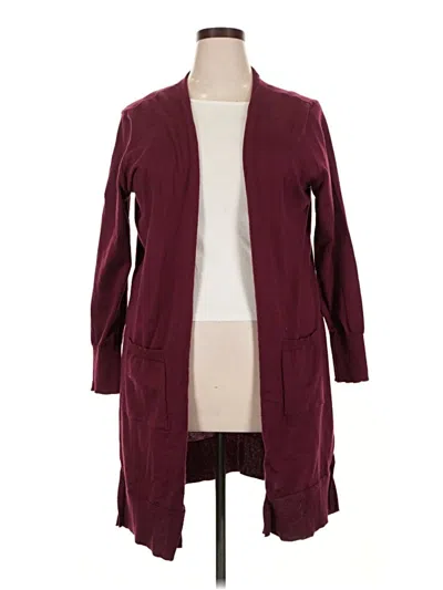 Pre-owned Nine West Cardigan Sweater In Burgundy