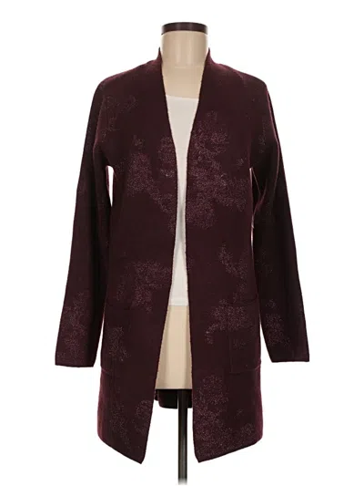 Pre-owned Nine West Cardigan Sweater In Burgundy