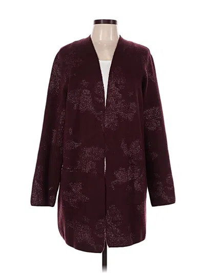 Pre-owned Nine West Cardigan Sweater In Burgundy