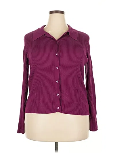 Pre-owned Nine West Cardigan Sweater In Purple