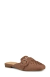 Nine West Caspe Woven Mule In Dark Brown