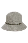Nine West Chain Trim Hat In Gray