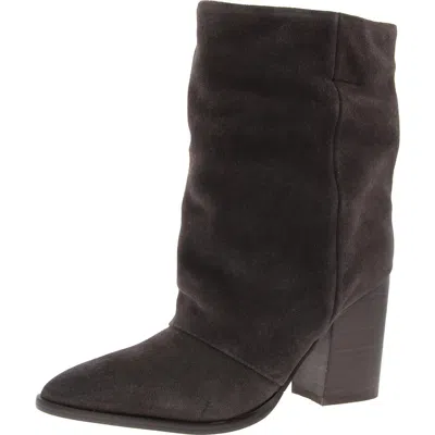 Nine West Chaye Womens Suede Solid Mid-calf Boots In Brown