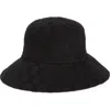 Nine West Checkerboard Wide Brim Cloche In Black