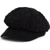Nine West Chenille Slouchy Cable Knit Cap In Black