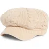 Nine West Chenille Slouchy Cable Knit Cap In Neutral