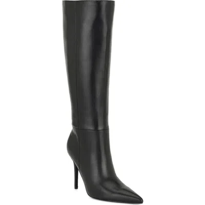 Nine West Cherri Faux Leather Knee High Boot In Black