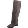 Nine West Chicke Womens Solid Suede Knee-high Boots In Brown