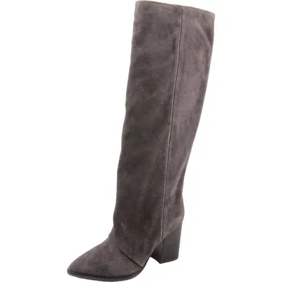 Nine West Chicke Womens Solid Suede Knee-high Boots In Brown