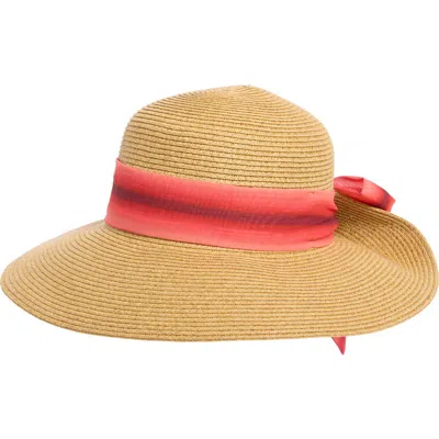 Nine West Classic Flip Up Bow Floppy Hat In Neutral