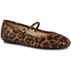 Nine West Classik Womens Adjustable Leather Mary Janes In Leopard Suede