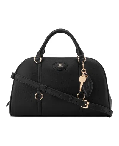 Nine West Cobel Medium Satchel Handbag In Black