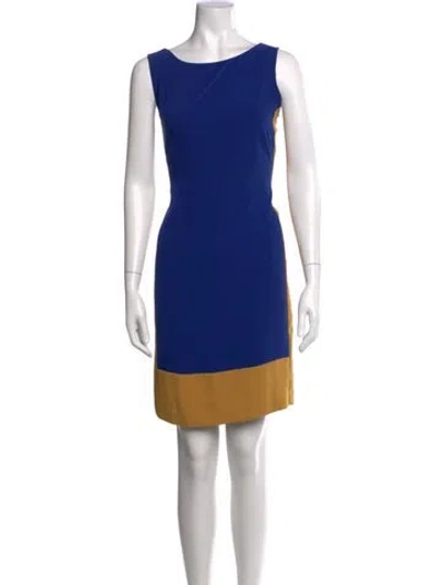 Pre-owned Nine West Colorblock Pattern Mini Dress In Blue