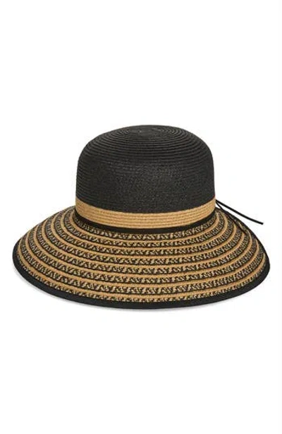 Nine West Colorblock Stripe Hat In Black