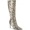 Nine West Cook Pointed Toe Knee High Boot In Animal Print
