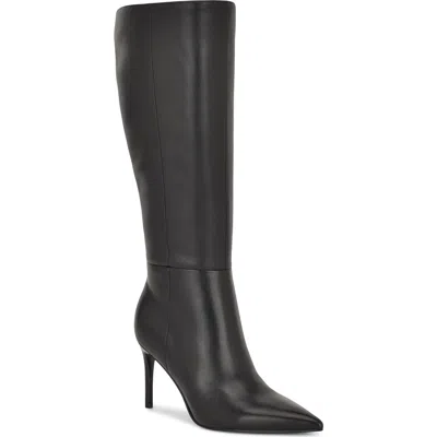 Nine West Cook Pointed Toe Knee High Boot In Black
