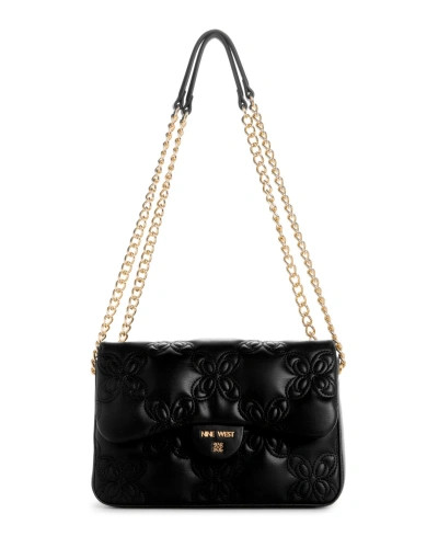 Nine West Cosette Flap Convertible Crossbody Bag In Black