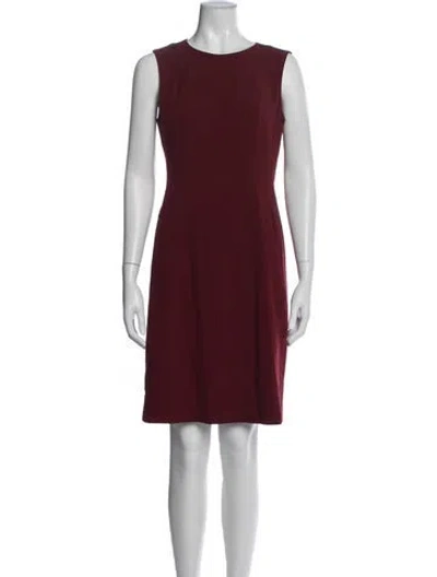 Pre-owned Nine West Crew Neck Knee-length Dress In Burgundy