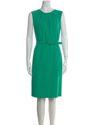 Pre-owned Nine West Crew Neck Knee-length Dress In Green