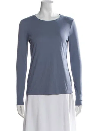 Pre-owned Nine West Crew Neck Long Sleeve Top In Blue