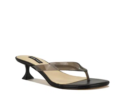 Nine West Crisee Kitten Heel Flip Flop In Black