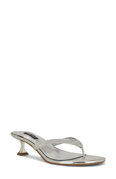 Nine West Cruiseh Flip Flop In Silver