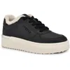 Nine West Cuddly Womens Lace-up Manmade Casual And Fashion Sneakers In Black
