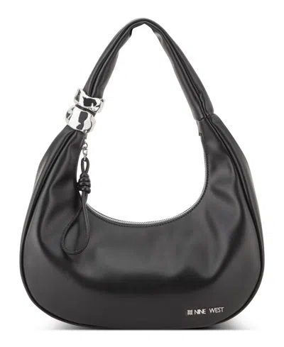 Nine West Daciana Faux Leather Jewelry Bracelet Strap Shoulder Bag In Black