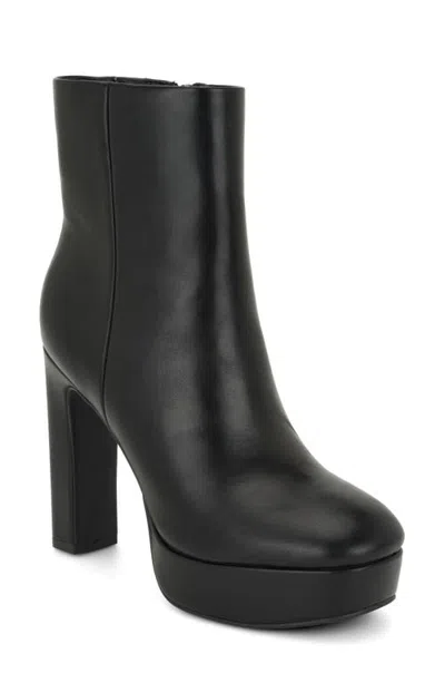 Nine West Danella Faux Leather Platform Bootie In Black