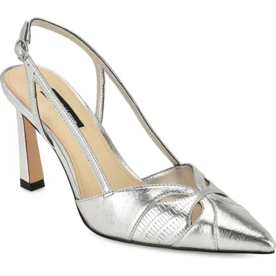 Nine West Darella Pointed Toe Slingback Pump In Silver