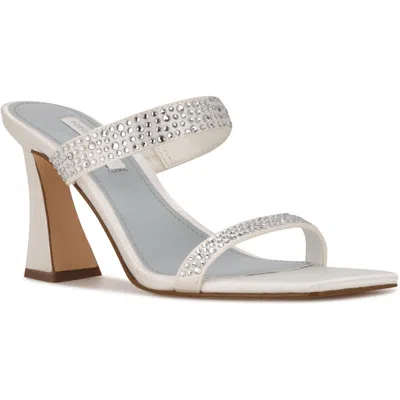 Nine West Darlbh 7 Womens Slip On Rhinestone Heels In White