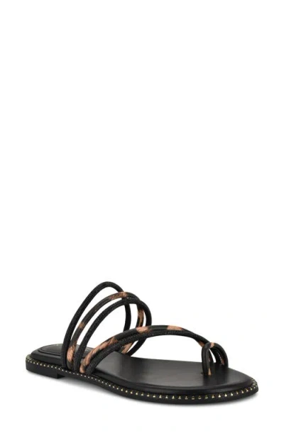 Nine West Dashin Sandal In Black,leopard