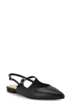Nine West Daved Pointed Toe Slingback Flat In Black